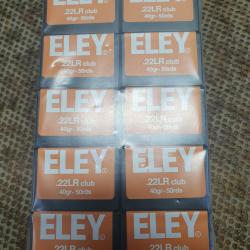500 cartouches ELEY modèle CLUB de 22 LR à balle plomb de 40 grains ( lire l'annonce svp )