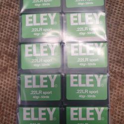 500 cartouches ELEY modèle SPORT de 22 LR à balle plomb de 40 grains ( lire l'annonce svp )