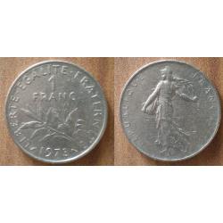France 1 Franc 1973 Piece Semeuse Francs Nickel