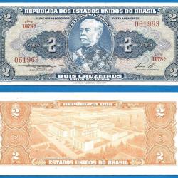 Bresil 2 Cruzeiros 1954 a 1958 Sign 6 Billet Cruzeiro