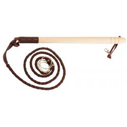 Fouet de chasse vénerie manche bois, flotte cuir - Country   !!!