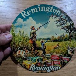 REMINGTON PLAQUE DECORATIVE ALUMINIUM VINTAGE RETRO DIAMETRE 20 CM