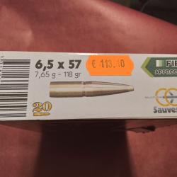 Munitions 6,5x57 mauser fip approche