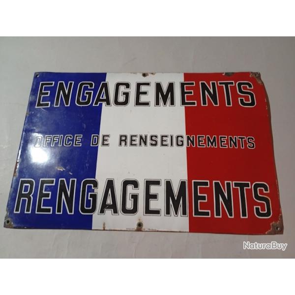 Plaque maille, tricolore, marque Engagements, Office de Renseignement, Rengagement.