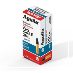 CARTOUCHE AGUILA SUBSONIC HOLLOAW POINT CALIBRE 22LR 38GR X50