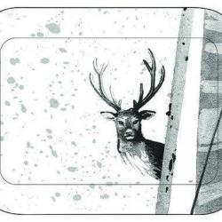 Plateau Cerf noir et blanc LOVERGREEN