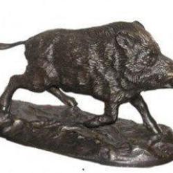 Bronze sanglier marchant petit mod&egrave;le LOVERGREEN