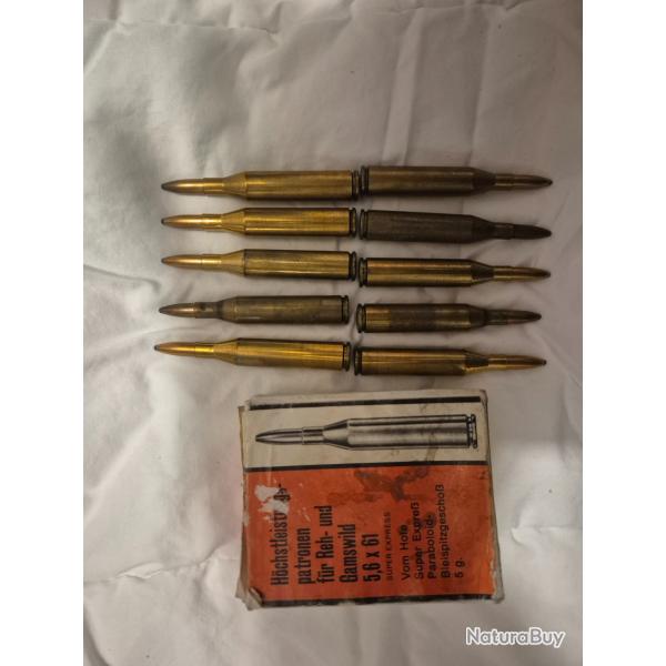 Lot de 40 cartouches dans leur bote d origine. Cal 5.6x61 SE