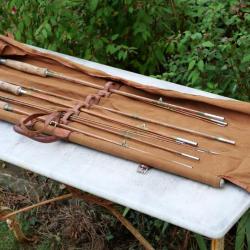 Nécessaire complet de pèche avec lignes montées dans un étui à rouler en tissus COU24PEC001