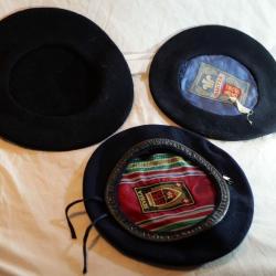 TROUPES OCCUPATION collection COURNOL lot 3 bérets dont un  insigne métallique - WWII