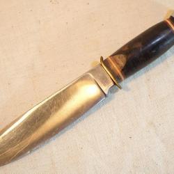 couteau SF type US WWII avec manche à rondelles en cuir Solingen Germany REF SDC24ARB010