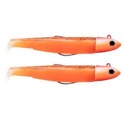 Leurre souple FIIISH Black minnow double combo 90 Offshore / 10g / Orange glow - BM3175