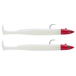 Leurre souple FIIISH Crazy paddle tail double combo 120 Offshore / 15g / White coco - Red head - CPT
