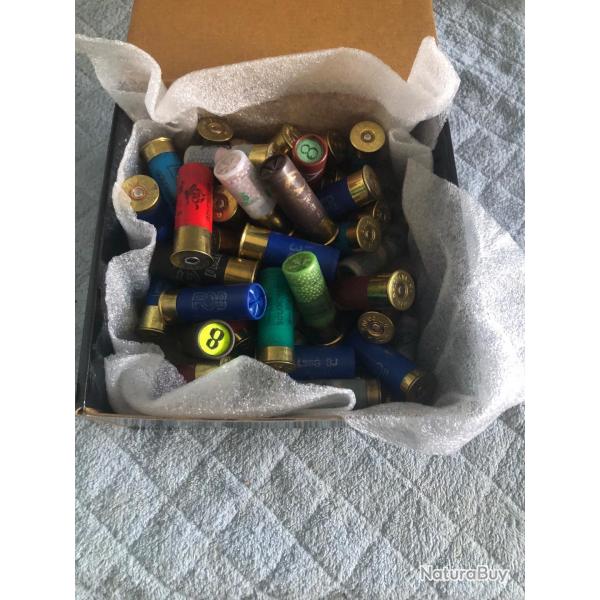 Lot de +  50 cartouches, balles  bourre  jupe diffrentes marques ,plombs