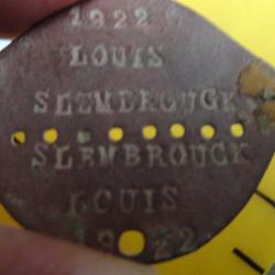 Plaque matricule soldat de Lille (59 )