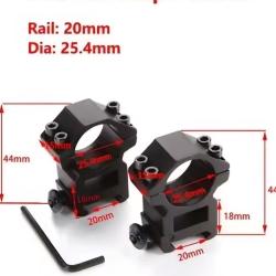 Colliers de montage diamètre 25.4mm-rail Weaver ou Picatinny-haut 18mm #1