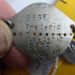 Plaque matricule soldat de 4 eme Bureau/Seine