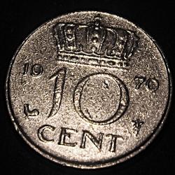 hollande , pi&eacute;ce de 10 cent 1966 ( Juliana)  ttb