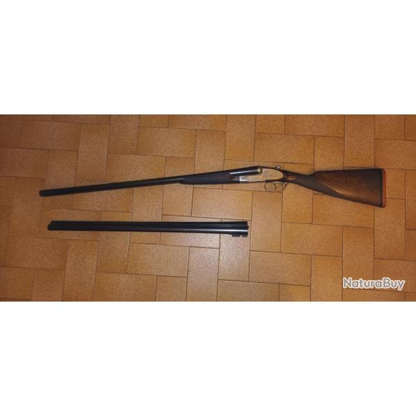 Fusil  platine calibre 12  canons juxtaposs manufacture belge