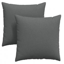 Coussins canapé tissu gris foncé 80x80 cm confort housses amovibles