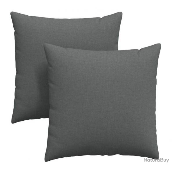 Coussins canap tissu gris fonc 80x80 cm confort housses amovibles