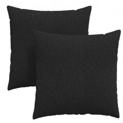 Coussins canapé tissu noir 80x80 cm confort housses amovibles