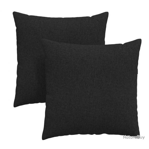 Coussins canap tissu noir 80x80 cm confort housses amovibles