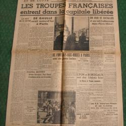 WW2 FRANCE JOURNAL FRANCAIS " COMBAT 25 AOUT 1944 " &Eacute;POQUE LIB&Eacute;RATION (39-45)
