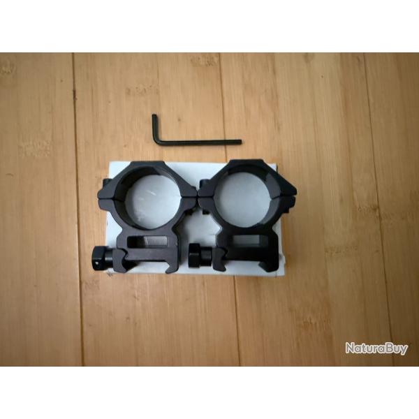 Colliers de montage pour lunette  tube de diamtre 30 mm
