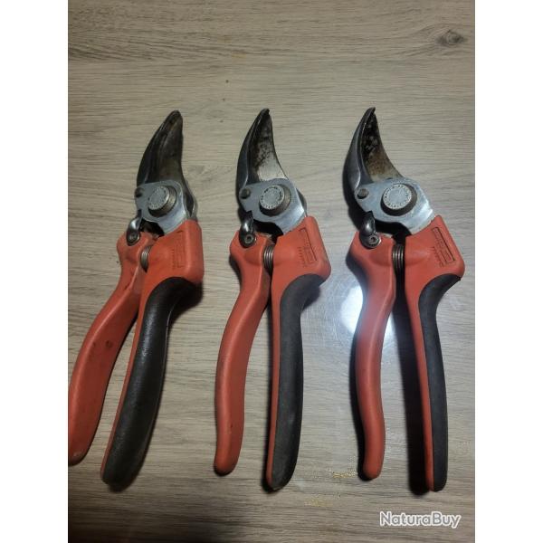 Lot  de 3 scateurs bahco neuf Avec poigne anti drapant