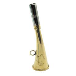 CORNE D APPEL EN LAITON 16CM DECOR SANGLIER