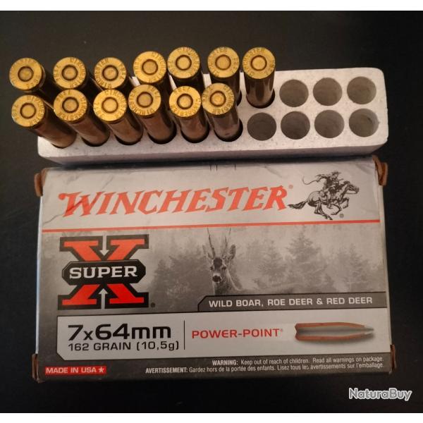 13 balles 7x64 Winchester 162 grain 10,5g