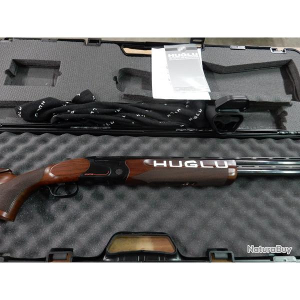 FUSIL HUGLU SPORTER CAL 12/76 CANON DE 76 CM + MALETTE + CHOKES OCCASION TRES BON ETAT