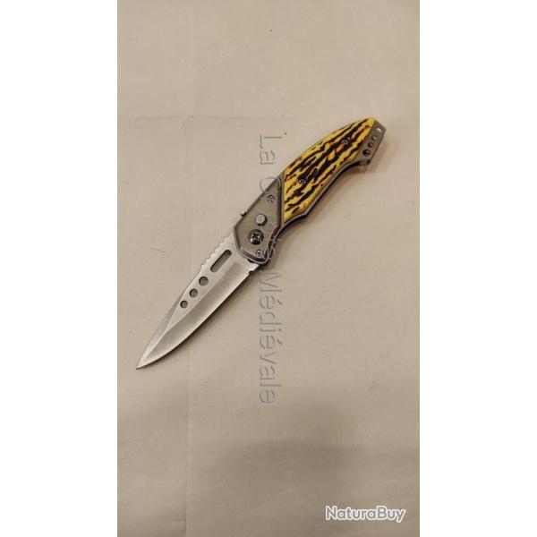 COUTEAU AUTO PLATINES BOIS faon corne19,5cm/
