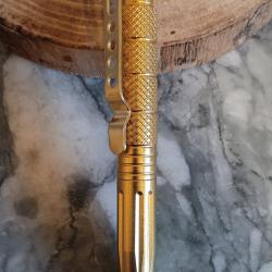 stylo de defense tactique kubotan brise vitre couleur or LIVRAISON GRATUITE LETTRE