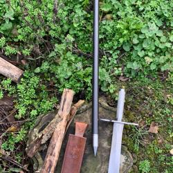 épieux de grande chasse d'artisan / manche fibre de carbone / lame acier carbone