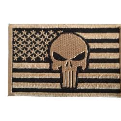 Patch/Ecusson - Punisher - USA - Doré - velcro - Livraison gratuite