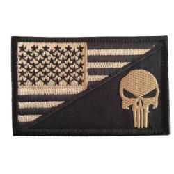 Patch/Ecusson - Punisher - Doré/USA - velcro - Livraison gratuite