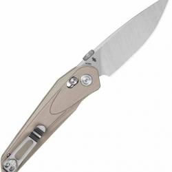Couteau Pliant Bestech Mothus Tan Lame Acier 14C28N Drop Point Manche G10 Tan Bar Lock BTKG67B