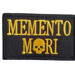 Ecusson/patch - Memento Mori - Jaune - velcro - Livraison gratuite