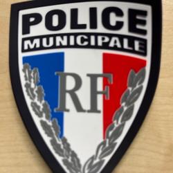 Ecusson Police Municipale gomme BLANC