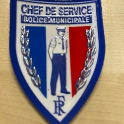 Police Municipale /Chef de service/patch ecusson Plastifié