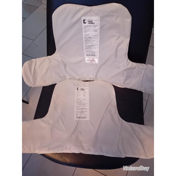 Enchre lot de 2 plaques balistiques 3a contre les armes de poings et les lames  MEHLER 59X33/55X32