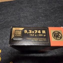 Rws 9,3x74R 19.0 g 293 grains boite de 20 cartouches