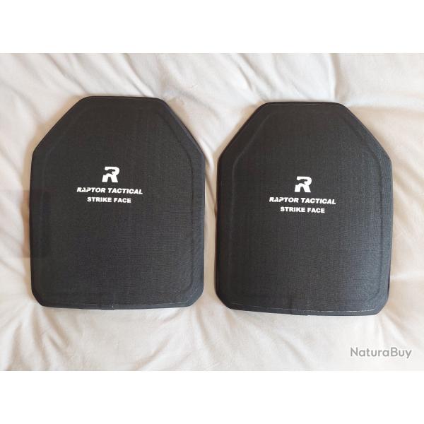Paire de plaques balistiques rigide multi curve UHMWPE NIJ IIIA 11" x 14" - Raptor Tactical