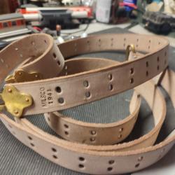 Bretelle 1907 US,Neuf,Cuir Marron clair / NOUVEAU 1.35 M longueur( reproduction) -