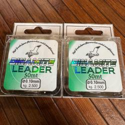 LOT DE DEUX FIL PÊCHE Artico DINAMITE LEADER - 50mtr - 0,10 mm- 2,5 kg