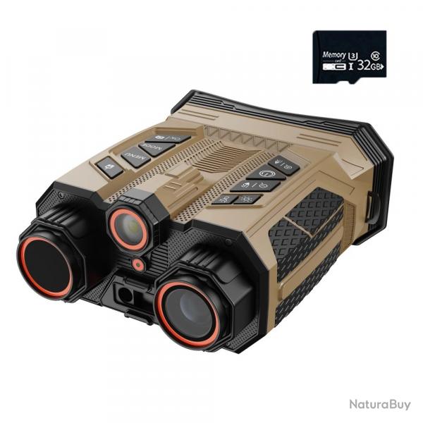Jumelles de Vision Nocturne Infrarouge DV99 4K UHD 48MP Tlmtre Wi-Fi Boussole Digitale 32G Kaki