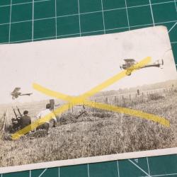DEUX BIPLANS EN VOL PHOTO MEURISSE TIRAGE ARGENTIQUE IVRY LA BATAILLE