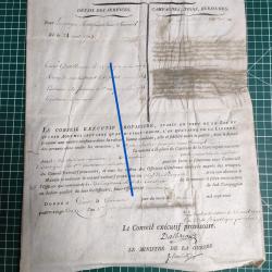 1792 BREVET DE CAPITAINE , OFFICIER 17 EME REGIMENT DE CAVALERIE LA M&Ecirc;ME ANNEE QUE BONAPARTE, VALMY